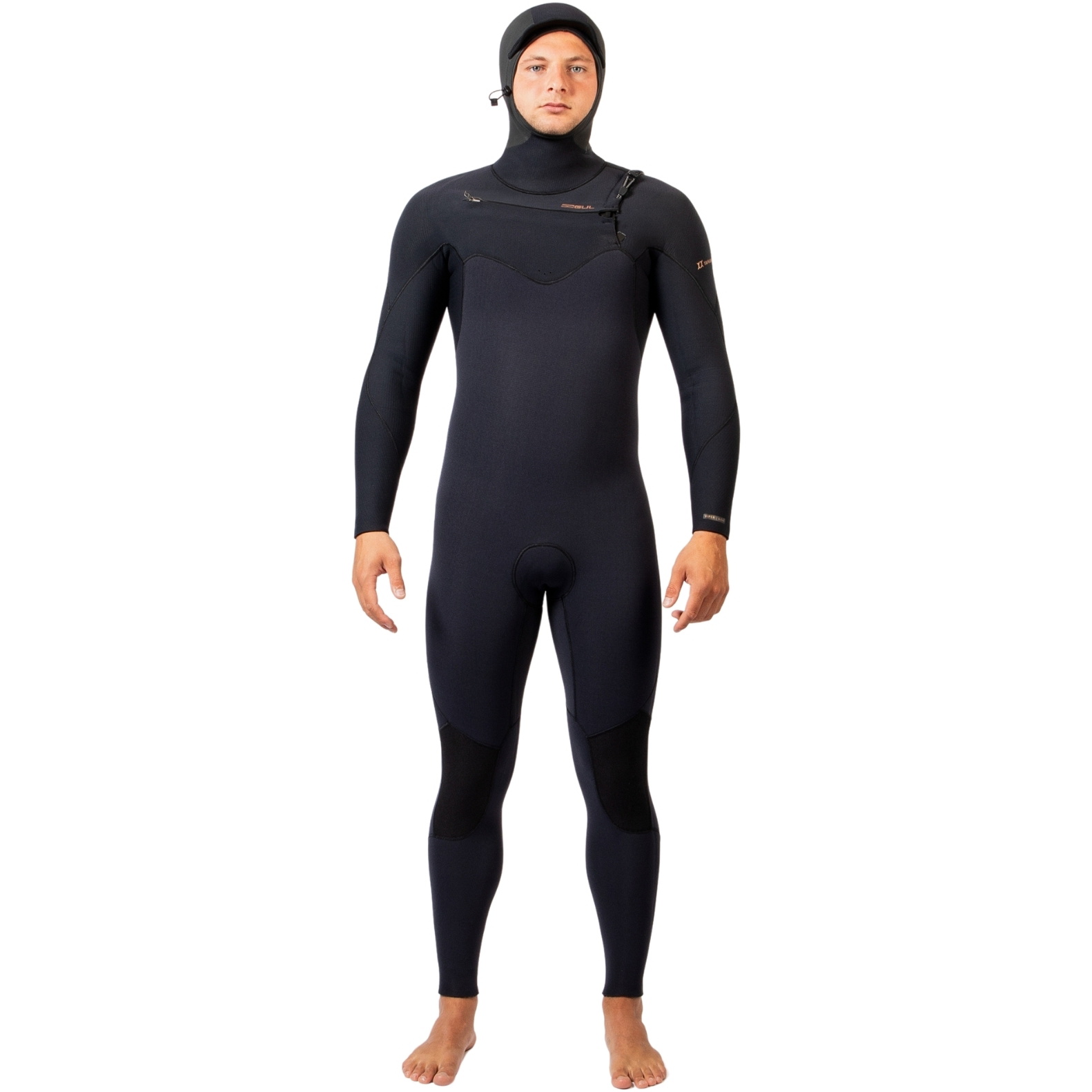 2026 Gul Mens Viper 6/5/4mm Yamamoto Hooded Chest Zip Wetsuit VR1225 - Black